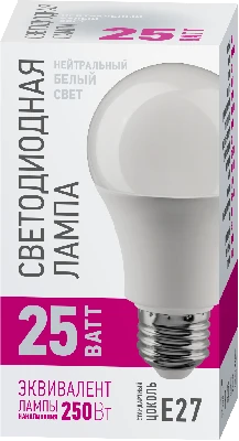 Лампа светодиодная 25вт OLL-A60-25-230-4K-E27-PROMO ОНЛАЙТ