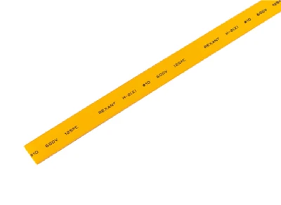 Термоусаживаемая трубка 10,0 5,0 мм, желтая, упаковка 50 шт. по 1 м, REXANT