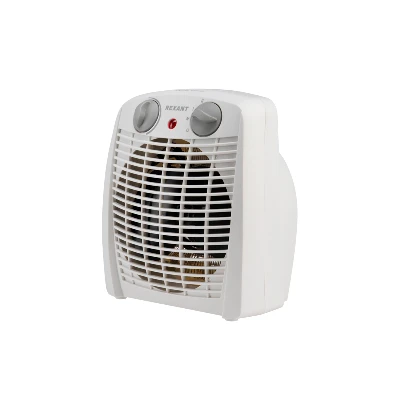 Тепловентилятор электрический настольный 2кВт со спиральным нагревательным элементом, белый