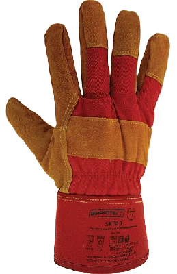 Перчатки спилковые комбинированные с усиленным наладонником  на флисовой подкладке ArmProtect SK320. р.10