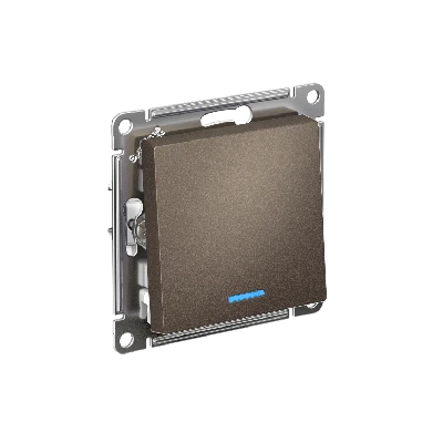 ATLASDESIGN 1-клавишный ПЕРЕКЛЮЧАТЕЛЬ с подсветкой, сх.6а, 10АХ, быстрозажимные клеммы, МОККО