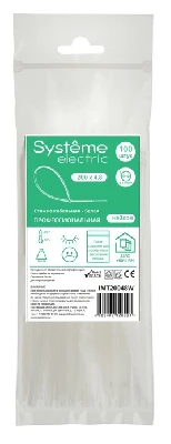 Стяжка кабельная MultiSet 200х4.8 Белая (100шт)