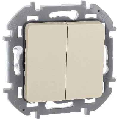 Выключатель двухклавишный INSPIRIA 10 AX 250 В~ слоновая кость