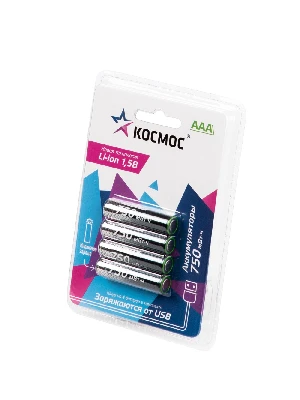 Аккумулятор ААА Li-ion 500мАч 4 шт в на блистере