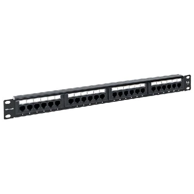 Патч-панель TERACOM 19'' Cat.5E 1U неэкранированная UTP 24 порта RJ-45 110 IDC с органайзером