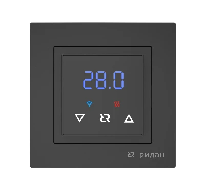 Терморегулятор Ридан Classy c Wi-Fi, с комбинацией датчиков, черный матовый, 16А