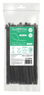 Стяжка кабельная MultiSet 200х3.6 Чёрная (100шт)