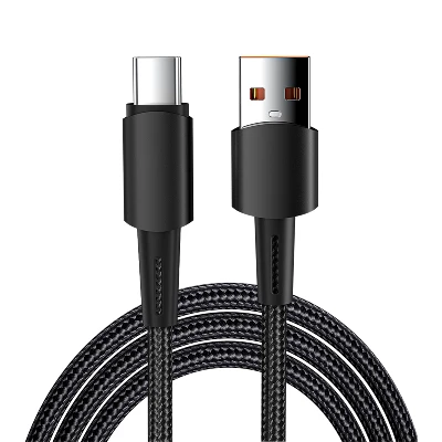 Кабель USB-A - Type-C, 6А, 120Вт, 1м, черный