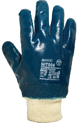 Перчатки защитные на х/б основе с полным нитриловым покрытием с манжетой ArmProtect NIT004 р.9