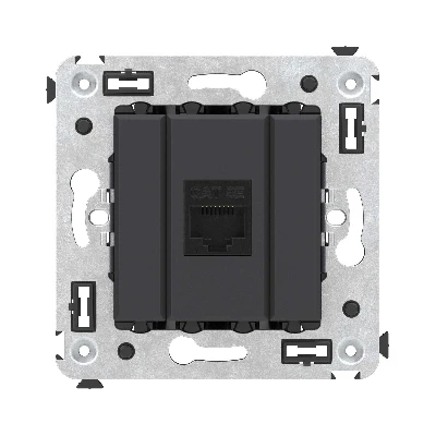 Avanti Компьютерная розетка RJ-45 без шторки в    стену кат.5е одинарная черный матовый