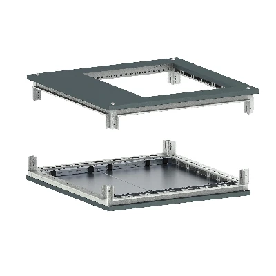 Крыша с фланцем и основание для IT корпусов CQE 600X800. RAL7011