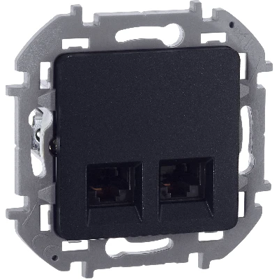 INSPIRIA розетка двойная RJ 45  категория 5e  UTP  антрацит