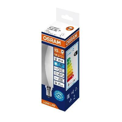Лампа светодиодная 10Вт 806Лм 6500К Е14 свеча 170-250В OSRAM LONG LIFE