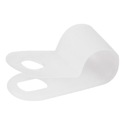 Кабельная скоба под винт  6 мм, белая, упако, REXANT