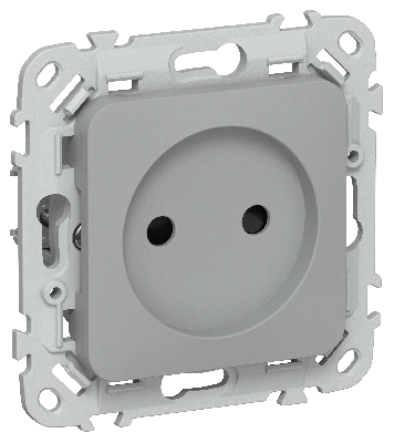 FLITE Розетка без заземления с защитными шторками безвинтовое крепление 10А РСш01-1-ФлС серый IEK