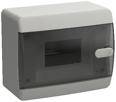 Корпус пластиковый навесной на 6 модулей ЩРН-П-6 IP41 UNION Compact черная прозрачная дверь