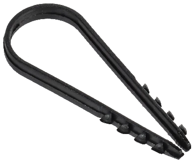 Дюбель-хомут 19х25мм для круглого кабеля нейлон черный (100шт/упак) GENERICA