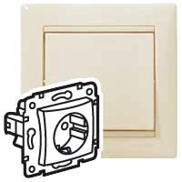 VALENA Розетка в рамку с заземлением слоновая кость