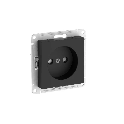 ATLASDESIGN РОЗЕТКА без заземления со шторками, 16А, быстрозажимные клеммы, КАРБОН