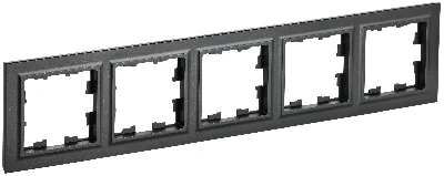BRITE Рамка 5 постов РУ-5-БрЧ черный
