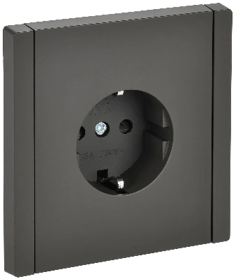 FORTE&PIANO Розетка 1-местная с заземлением с защитными шторками винтовое крепление 16А FP315 серый IEK