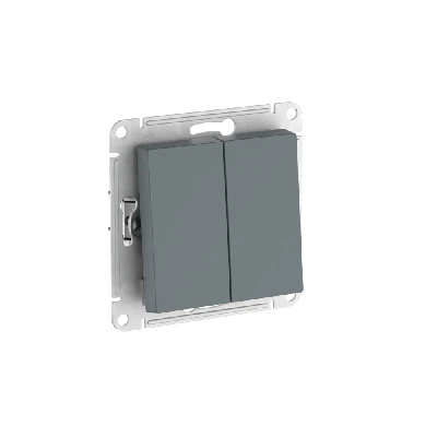 ATLASDESIGN 2-клавишный ВЫКЛЮЧАТЕЛЬ, сх.5, 10АХ, быстрозажимные клеммы, ГРИФЕЛЬ