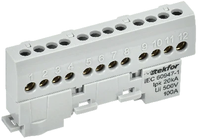 TEKFOR Шина L фаза изолированная на универсальном держателе 6х9-12-Ср IEK