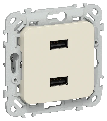 FLITE Розетка USB A+A 3,1А РЮ-2-ФлСл сливочный IEK