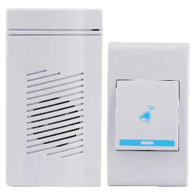 Звонок дверной беспроводной на батарейках 32 мелодии 100м IP20 со световой индикацией белый ААА A05