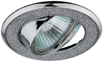 Светильник декор круглый со стеклянной крошкой MR16,12V/220V, 50W, хром/серебря DK18 CH/SH SL