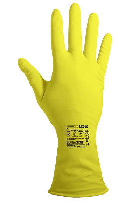 Перчатки химостойкие латексные с внутренним хлопковым напылением, толщина 0,35 мм,  желтые ArmProtect LX500,  р.XL (10)