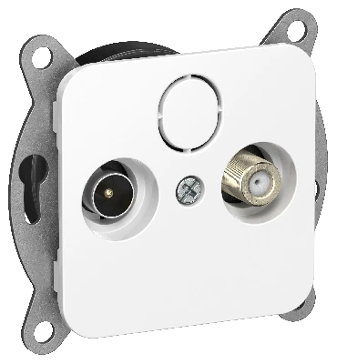 FLITE Розетка 2-местная TV+SAT экранированная оконечная РТВс-2-1-1-ФлБ белый IEK
