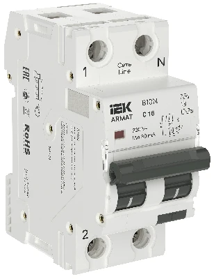ARMAT Автоматический выключатель дифференциального тока B10N 1P+NP C16 30мА тип A (36мм) IEK