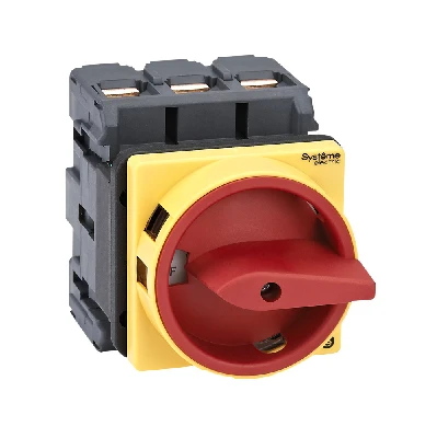 ВЫКЛЮЧАТЕЛЬ-РАЗЪЕДИНИТЕЛЬ 3P 80A С КРАСНОЙ РУКОЯТКОЙ НА ДВЕРЦУ 4 ВИНТАМИ