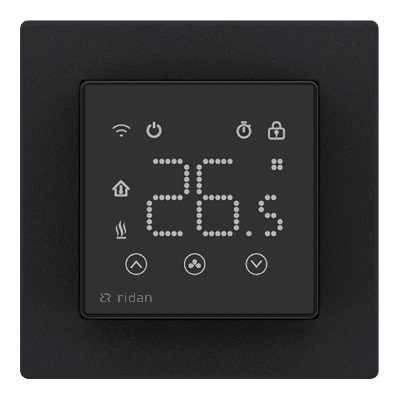 Термостат комнатный сенсорный встраиваемый Rsmart-SB с Wi-Fi подключением черный