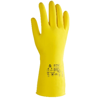 Химостойкие латексные перчатки с напылением желтые JL711-10/XL Atom Universal, 0,4 мм