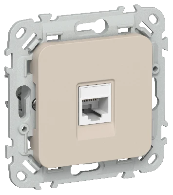 FLITE Розетка компьютерная RJ45 категория 5Е UTP РК5е-1-0-ФлЛ льняной IEK