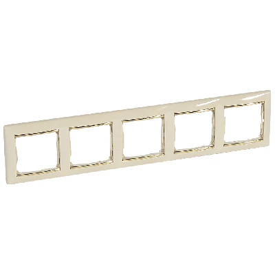 Рамка 5-местная слоновая кость (золотой штрих) VALENA
