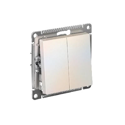 ATLASDESIGN 2-клавишный ВЫКЛЮЧАТЕЛЬ, сх.5, 10АХ, быстрозажимные клеммы, ЖЕМЧУГ