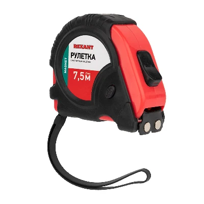 Рулетка измерительная прорезиненный корпус, магнитная , 7.5 м х 25 мм