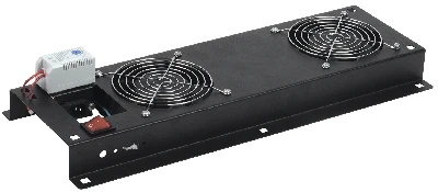 Панель вентиляторная с выключателем и термостатом 2 модуля черная