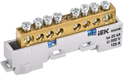 TEKFOR Шина N ноль неизолированная на универсальном держателе 8х12-8-С IEK