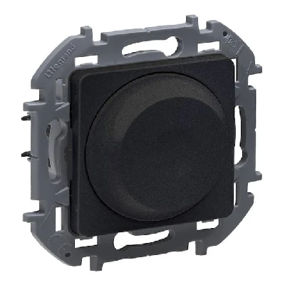 Светорегулятор поворотно-нажимной без нейтрали 300Вт антрацит INSPIRIA