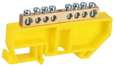 Шина NO-224-89 PE земля на DIN-изоляторе ШНИ-6х9-8-Д-желтый