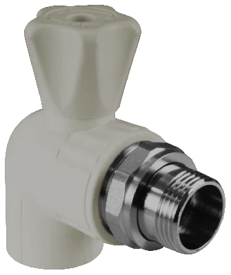 Кран шаровой для радиатора угловой 25х3/4 (40/10) серый