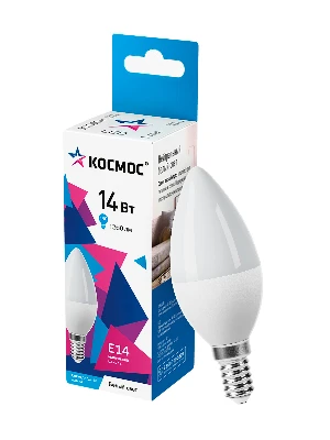 Лампа светодиодная LED 14Вт Свеча 220В Е14 D37х110 4500К белый 1260 лм