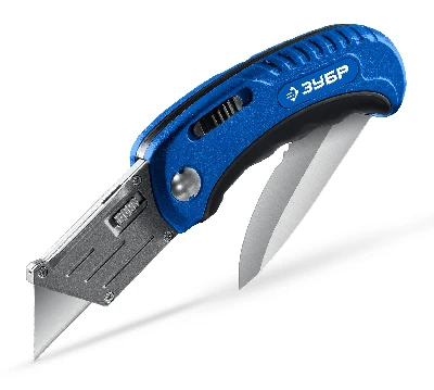 Нож складной, 2-в-1 с трапециевидным лезвием, универсальный, технический, Компакт-2-А24