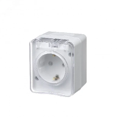 AtlasDesign Profi54 розетка с заземлением со шторками IP54 16А 250B, БЕЛЫЙ, Россия