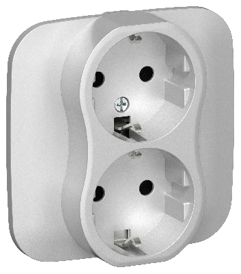 FLITE Розетка 2-местная с заземлением без защитных шторок безвинтовое крепление 16А в сборе РС12-1-А-ФлА алюминий IEK
