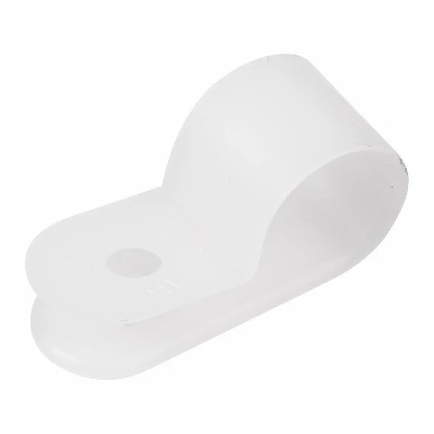 Скоба кабельная под винт 12 мм, белая (50 шт/уп)